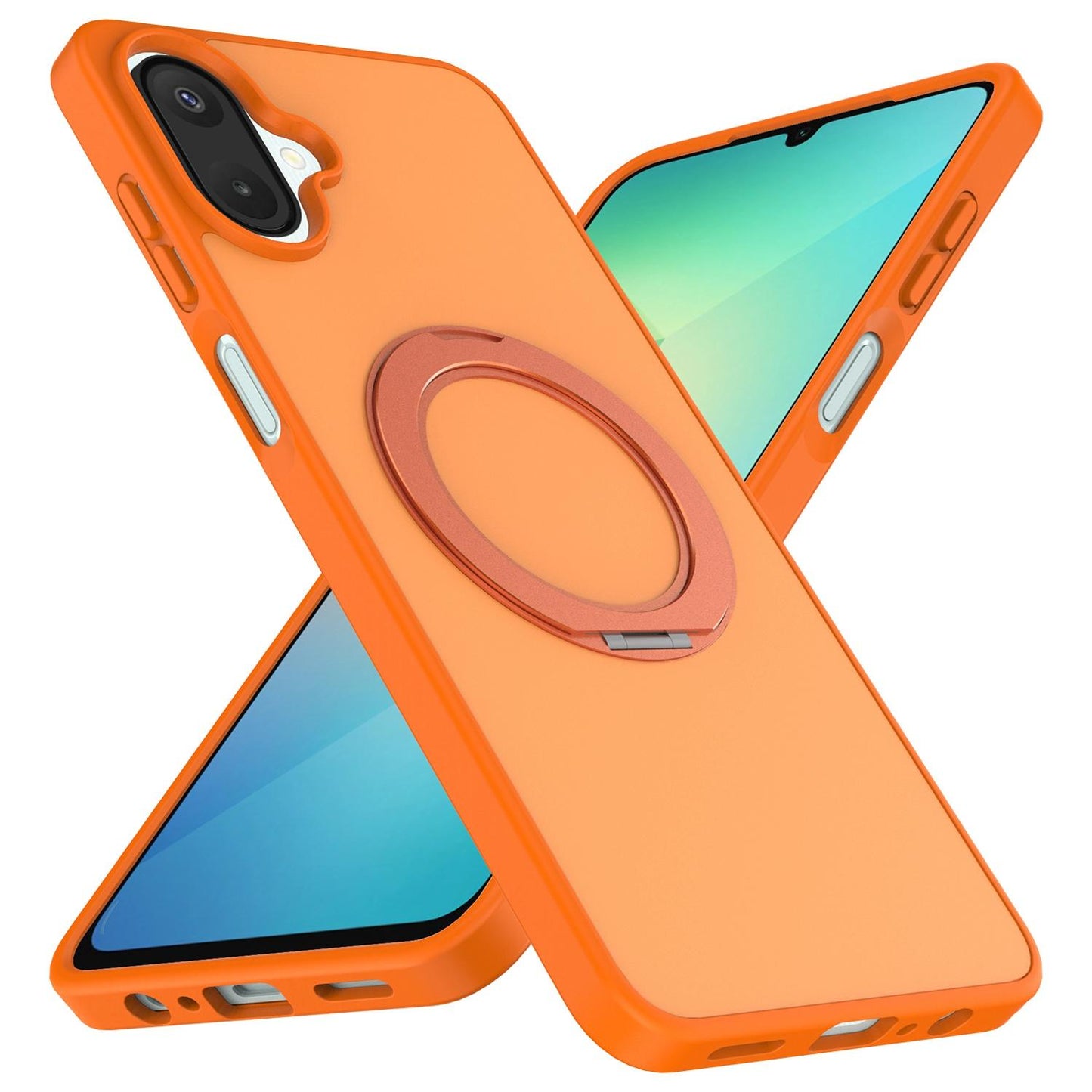 For Galaxy A08 / A07 4G&5G Skin Feel Revolving Kickstand Magnetic Phone Case(Orange)
