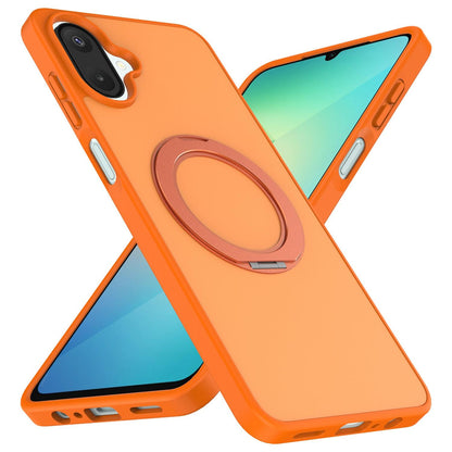 For Galaxy A08 / A07 4G&5G Skin Feel Revolving Kickstand Magnetic Phone Case(Orange)