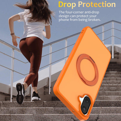 For Galaxy A08 / A07 4G&5G Skin Feel Revolving Kickstand Magnetic Phone Case(Orange)