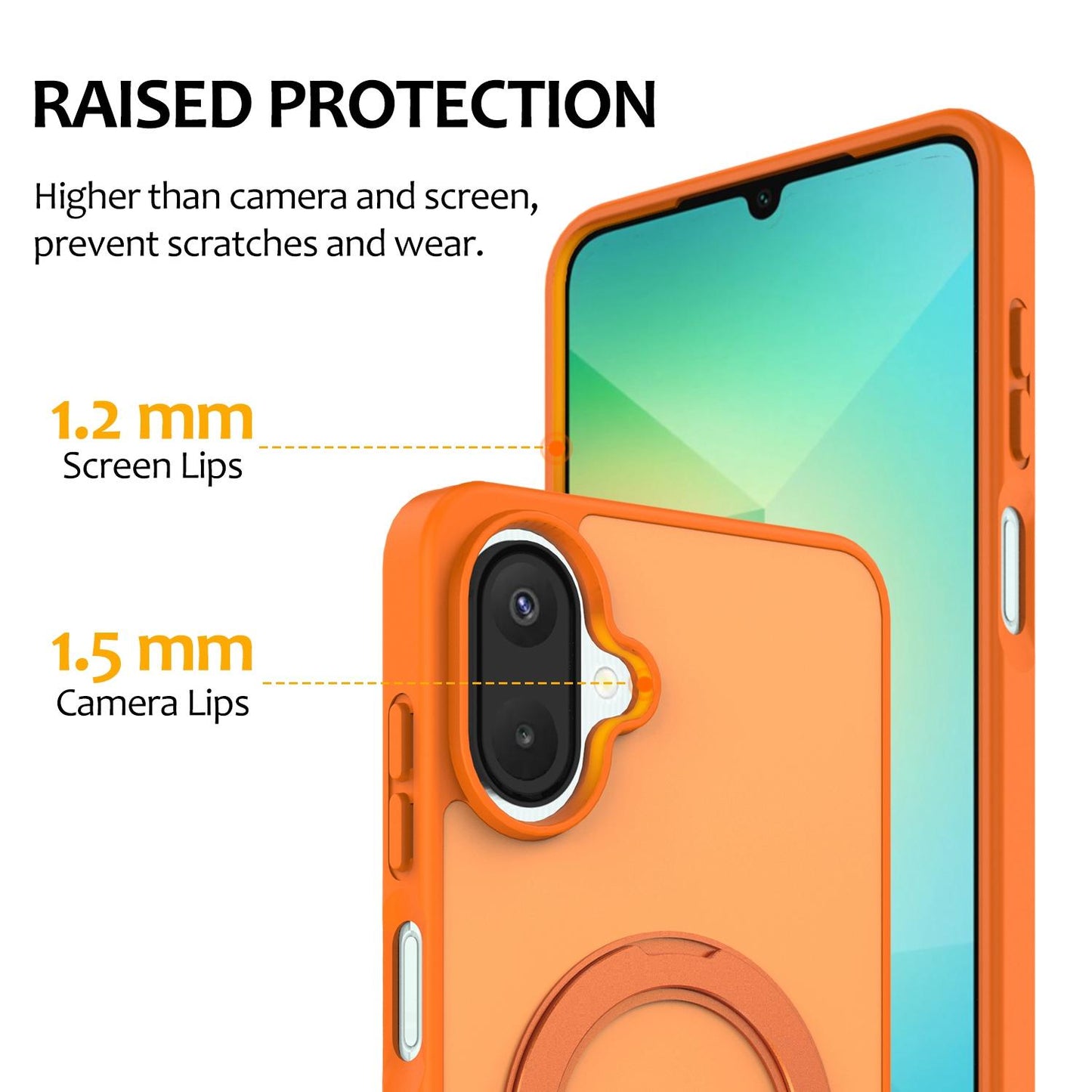 For Galaxy A08 / A07 4G&5G Skin Feel Revolving Kickstand Magnetic Phone Case(Orange)