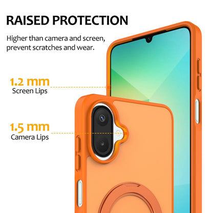 For Galaxy A08 / A07 4G&5G Skin Feel Revolving Kickstand Magnetic Phone Case(Orange)