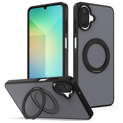 For Galaxy A08 / A07 4G&5G Skin Feel Revolving Kickstand Magnetic Phone Case(Black)