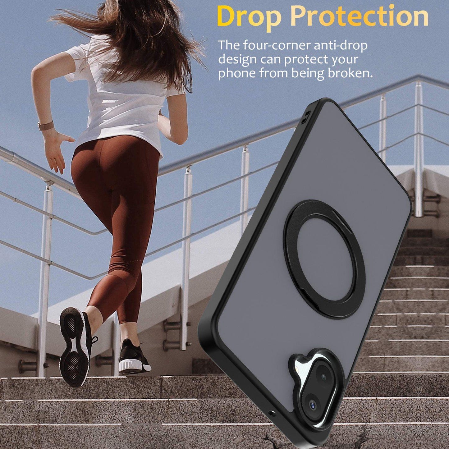 For Galaxy A08 / A07 4G&5G Skin Feel Revolving Kickstand Magnetic Phone Case(Black)