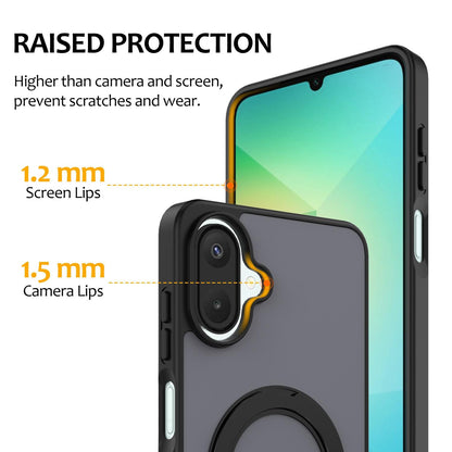 For Galaxy A08 / A07 4G&5G Skin Feel Revolving Kickstand Magnetic Phone Case(Black)