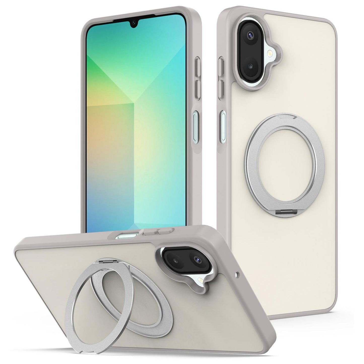 For Galaxy A08 / A07 4G&5G Skin Feel Revolving Kickstand Magnetic Phone Case(Grey)