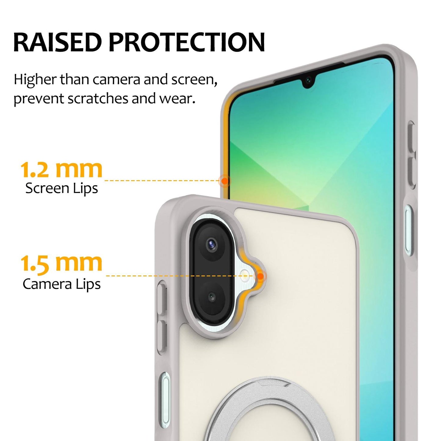 For Galaxy A08 / A07 4G&5G Skin Feel Revolving Kickstand Magnetic Phone Case(Grey)