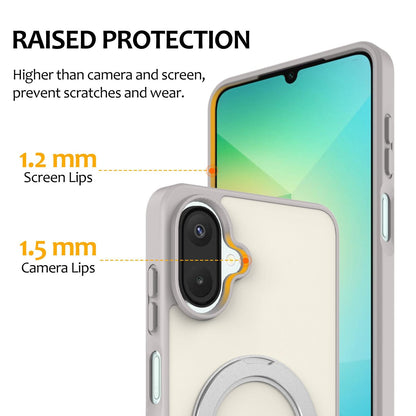For Galaxy A08 / A07 4G&5G Skin Feel Revolving Kickstand Magnetic Phone Case(Grey)