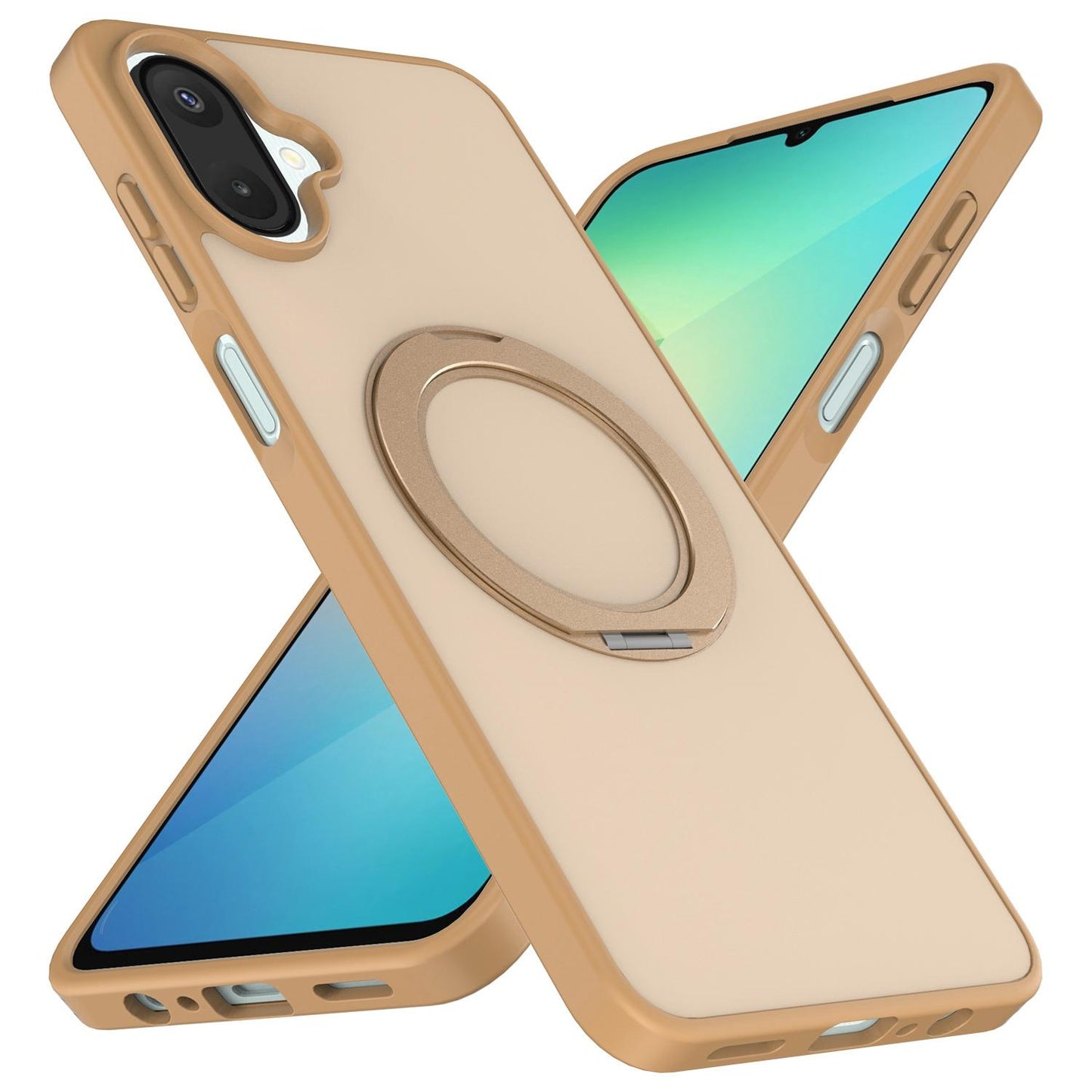 For Galaxy A08 / A07 4G&5G Skin Feel Revolving Kickstand Magnetic Phone Case(Gold)