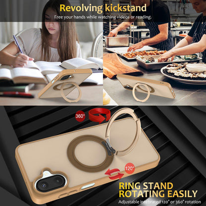 For Galaxy A08 / A07 4G&5G Skin Feel Revolving Kickstand Magnetic Phone Case(Gold)