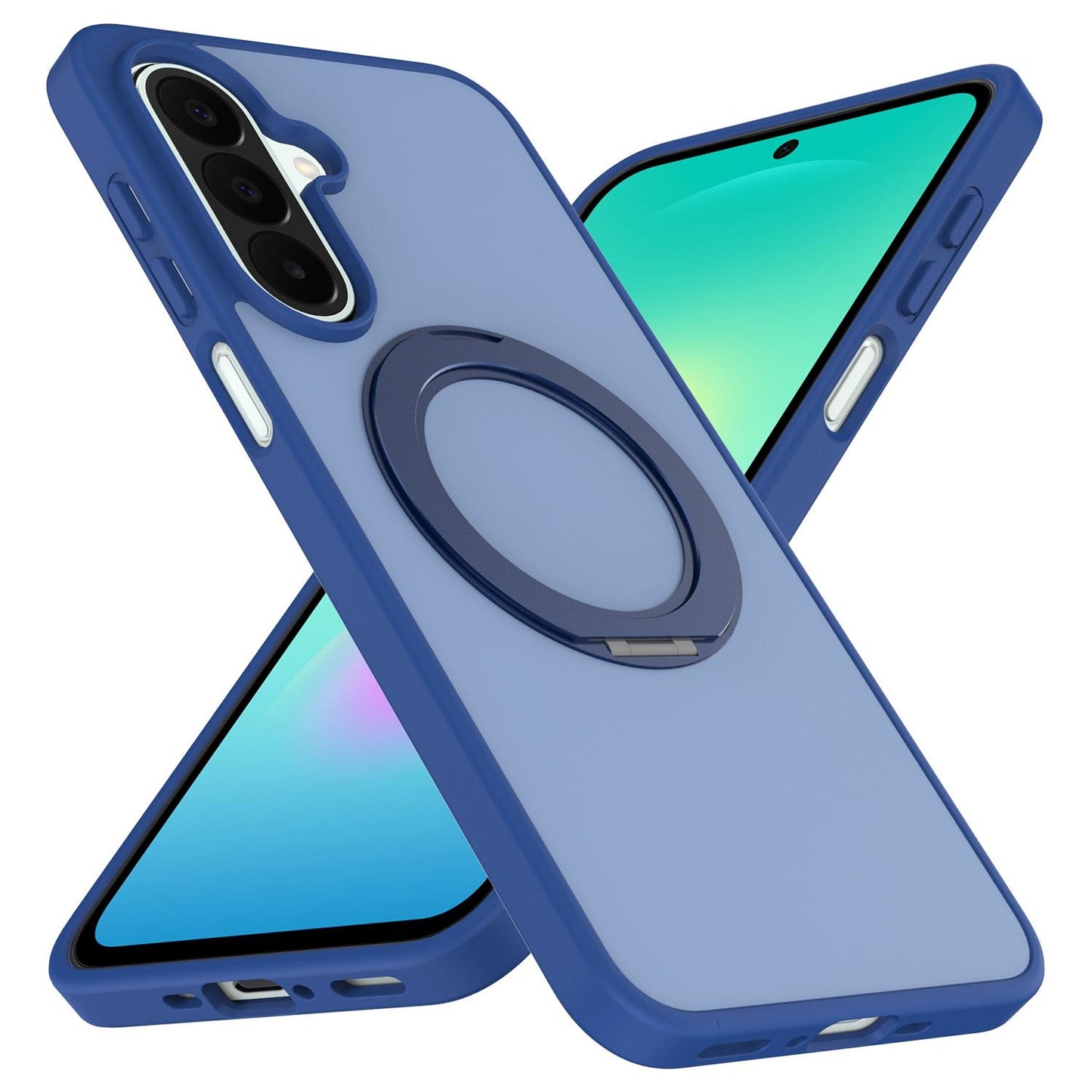 For Galaxy A27 / A37 / A36 / A56 5G Skin Feel Revolving Kickstand Magnetic Phone Case(Blue)