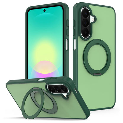 For Galaxy A27 / A37 / A36 / A56 5G Skin Feel Revolving Kickstand Magnetic Phone Case(Green)