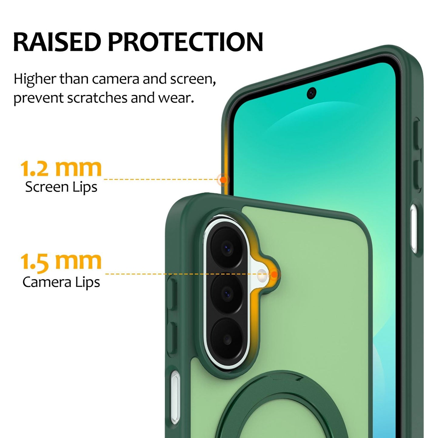 For Galaxy A27 / A37 / A36 / A56 5G Skin Feel Revolving Kickstand Magnetic Phone Case(Green)