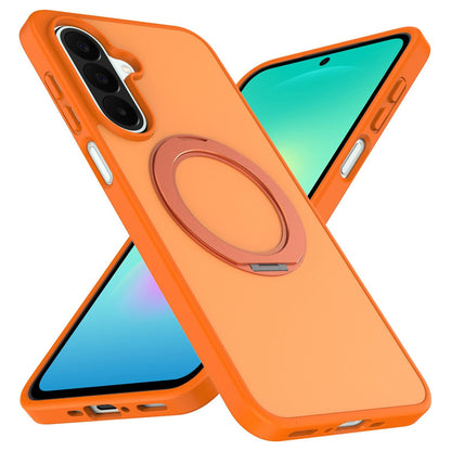 For Galaxy A27 / A37 / A36 / A56 5G Skin Feel Revolving Kickstand Magnetic Phone Case(Orange)