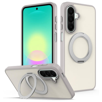 For Galaxy A27 / A37 / A36 / A56 5G Skin Feel Revolving Kickstand Magnetic Phone Case(Grey)