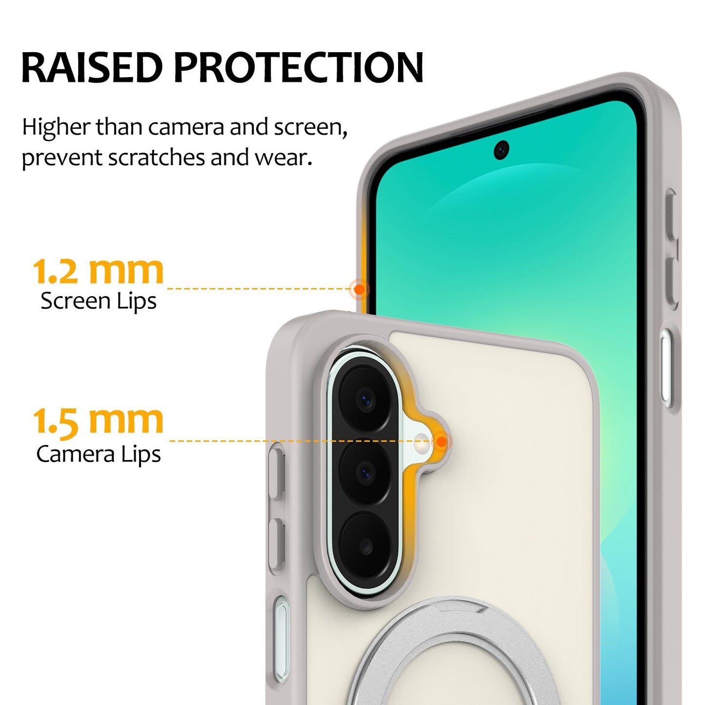 For Galaxy A27 / A37 / A36 / A56 5G Skin Feel Revolving Kickstand Magnetic Phone Case(Grey)