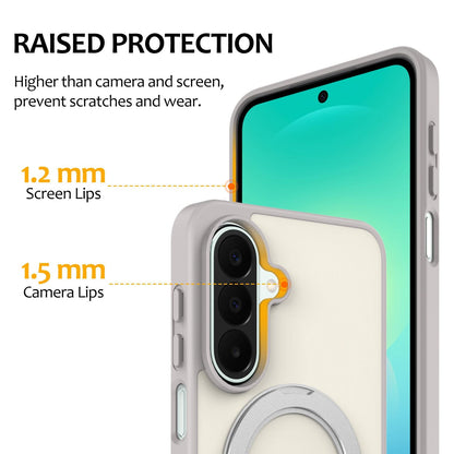 For Galaxy A27 / A37 / A36 / A56 5G Skin Feel Revolving Kickstand Magnetic Phone Case(Grey)