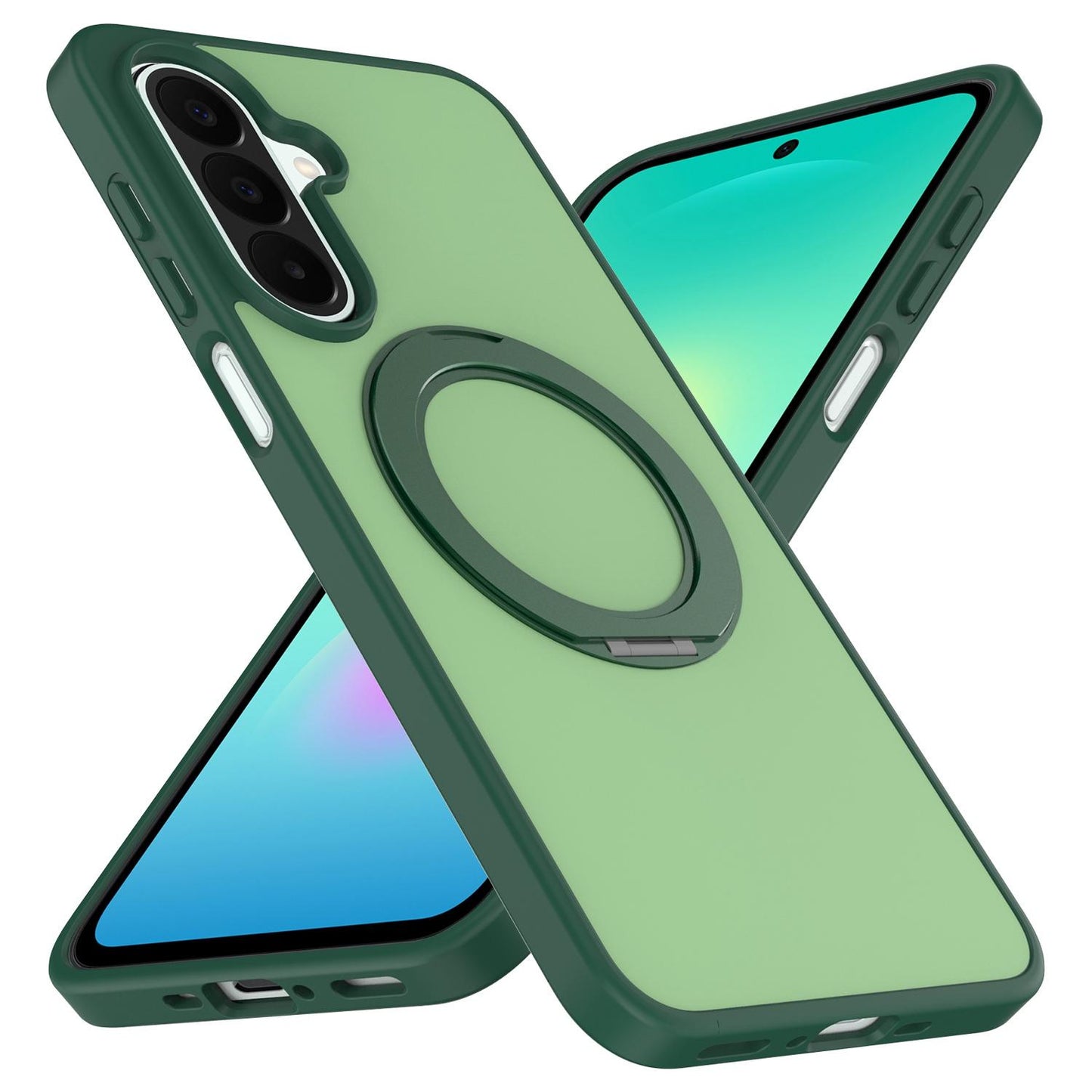 For Galaxy A57 5G Skin Feel Revolving Kickstand Magnetic Phone Case(Green)