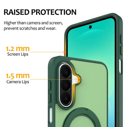 For Galaxy A57 5G Skin Feel Revolving Kickstand Magnetic Phone Case(Green)