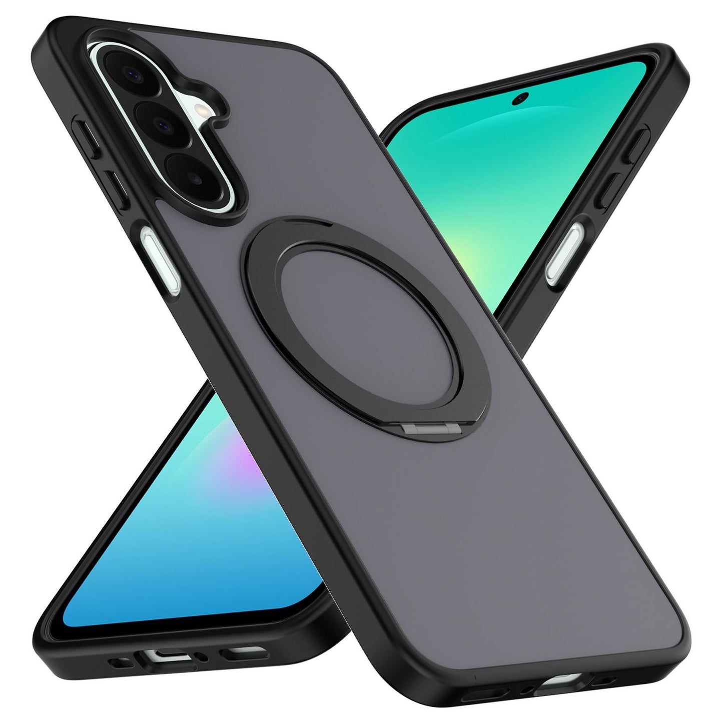 For Galaxy A57 5G Skin Feel Revolving Kickstand Magnetic Phone Case(Black)