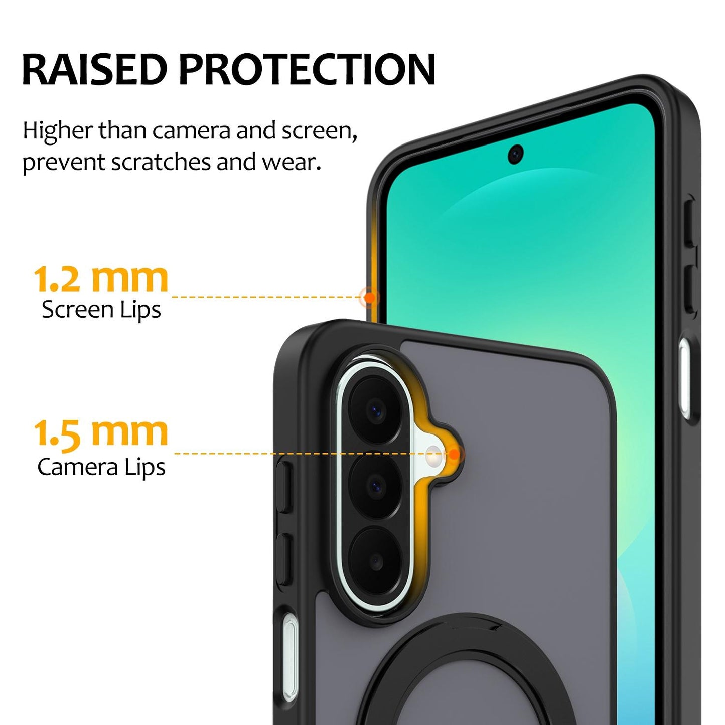For Galaxy A57 5G Skin Feel Revolving Kickstand Magnetic Phone Case(Black)