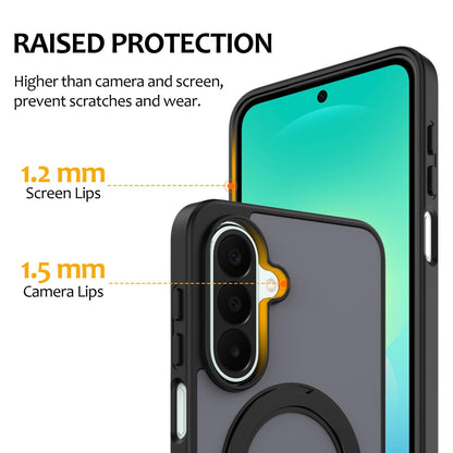 For Galaxy A57 5G Skin Feel Revolving Kickstand Magnetic Phone Case(Black)