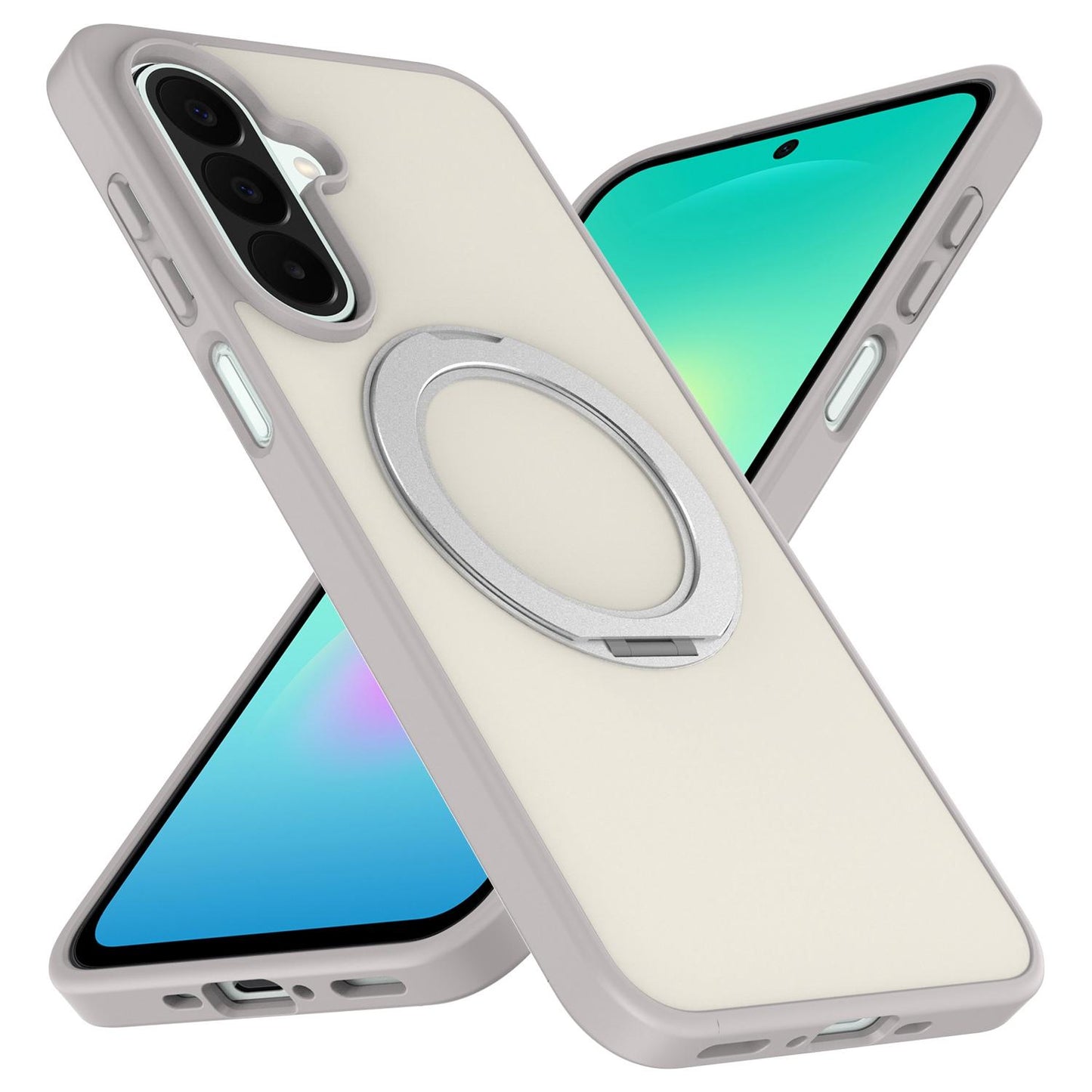 For Galaxy S24+ / S25+ 5G Skin Feel Revolving Kickstand Magnetic Phone Case(Grey)