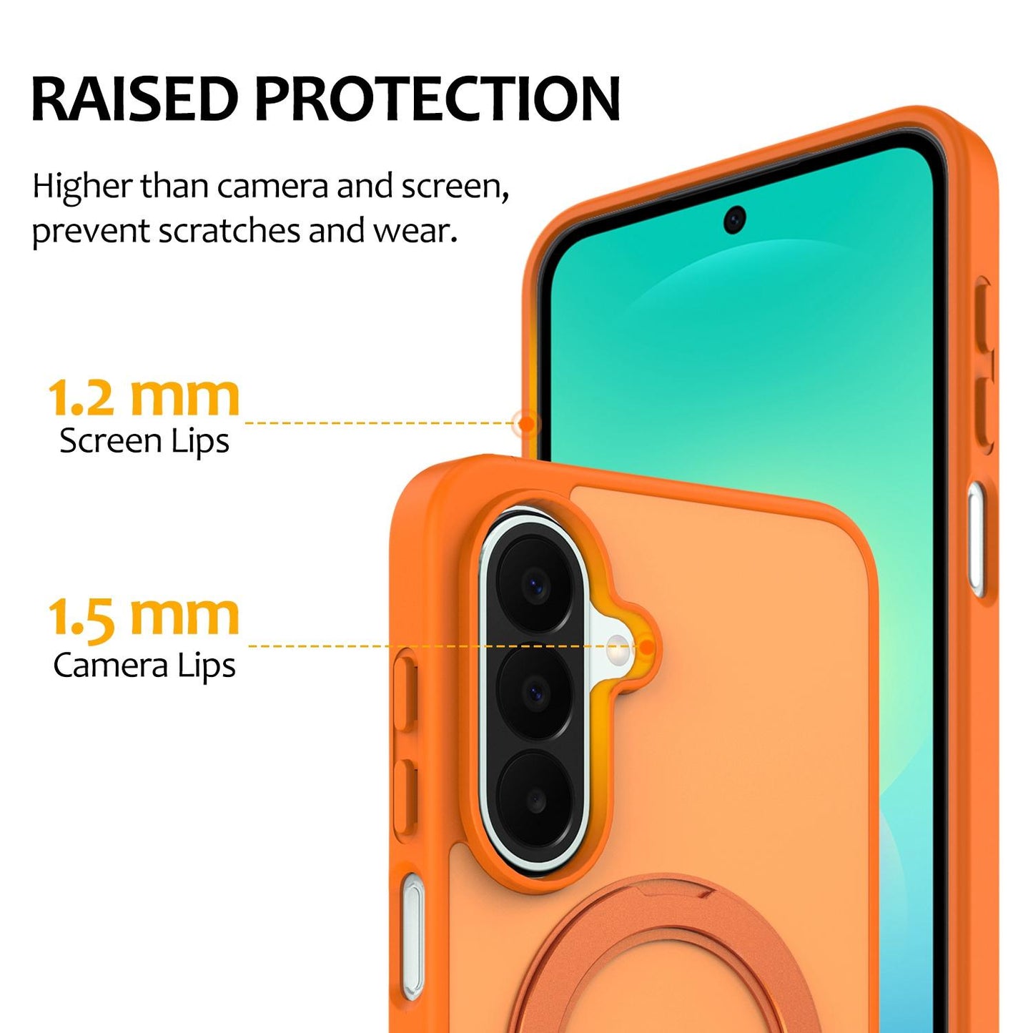 For Galaxy S24 / S25 5G Skin Feel Revolving Kickstand Magnetic Phone Case(Orange)
