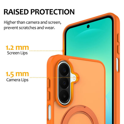 For Galaxy S24 / S25 5G Skin Feel Revolving Kickstand Magnetic Phone Case(Orange)