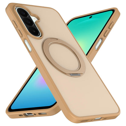 For Galaxy S25 FE / S26 FE 5G Skin Feel Revolving Kickstand Magnetic Phone Case(Gold)