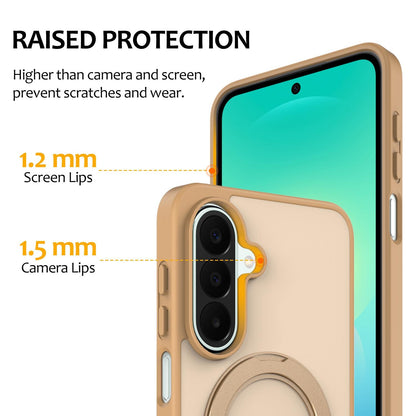 For Galaxy S25 FE / S26 FE 5G Skin Feel Revolving Kickstand Magnetic Phone Case(Gold)