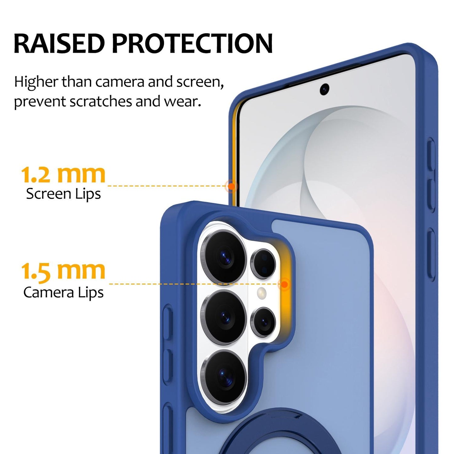 For Galaxy S26 Ultra 5G Skin Feel Revolving Kickstand Magnetic Phone Case(Blue)
