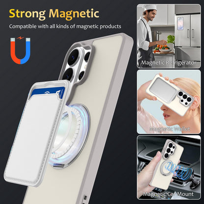 For Galaxy S26 Ultra 5G Skin Feel Revolving Kickstand Magnetic Phone Case(Grey)