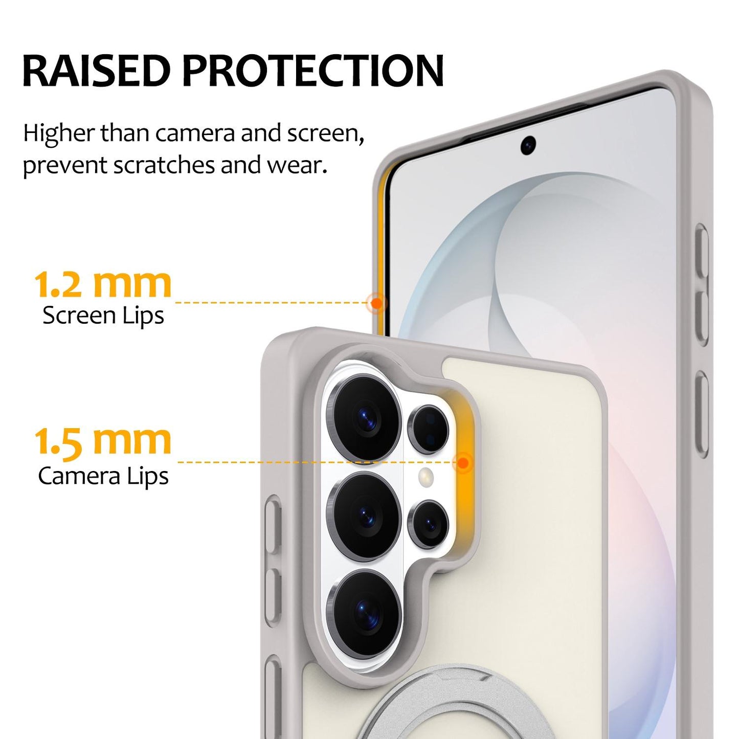 For Galaxy S26 Ultra 5G Skin Feel Revolving Kickstand Magnetic Phone Case(Grey)