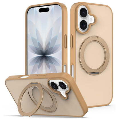 For Galaxy S26 Ultra 5G Skin Feel Revolving Kickstand Magnetic Phone Case(Gold)