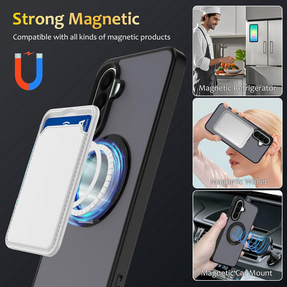 For Galaxy S26 5G Skin Feel Revolving Kickstand Magnetic Phone Case(Black)