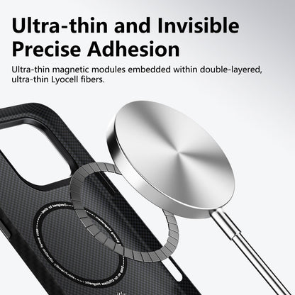 For iPhone 16 Pro ABEEL Lightweight Zero Feel Series Lyocell Fiber Water Adhesive Magnetic Phone Case - Little Fortune - EDA009989507D