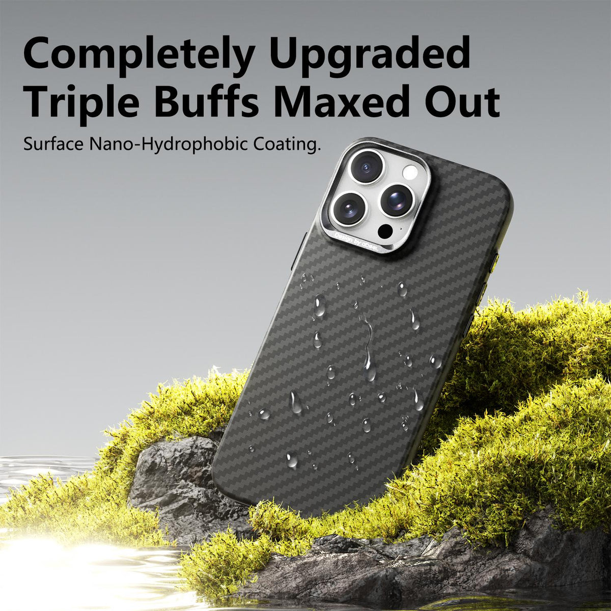 For iPhone 16 Pro ABEEL Lightweight Zero Feel Series Lyocell Fiber Water Adhesive Magnetic Phone Case - Goldfish - EDA009989507E