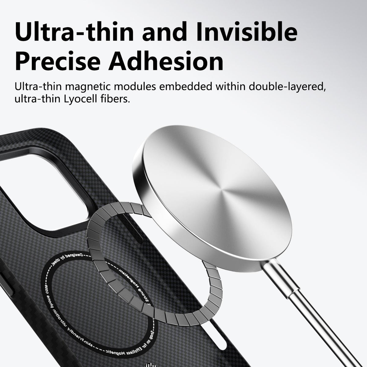 For iPhone 16 Pro ABEEL Lightweight Zero Feel Series Lyocell Fiber Water Adhesive Magnetic Phone Case - Goldfish - EDA009989507E