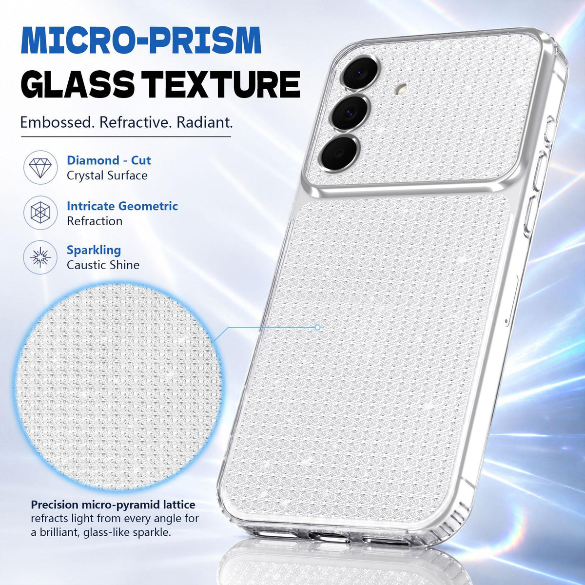For Galaxy A27 5G / M47 5G Sparkling Diamond Glitter Airbag Phone Case - White - EDA009989805A
