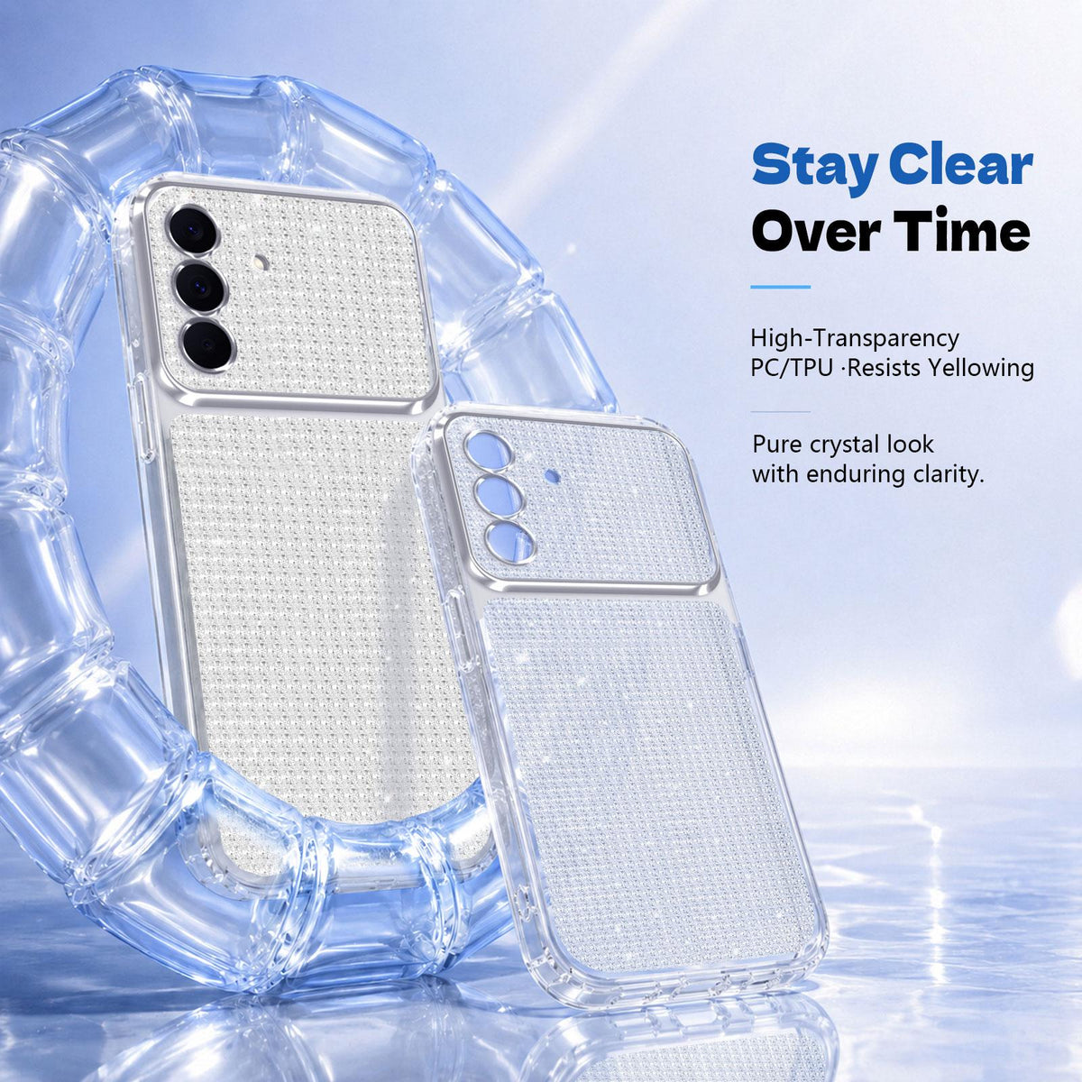 For Galaxy A27 5G / M47 5G Sparkling Diamond Glitter Airbag Phone Case - White - EDA009989805A