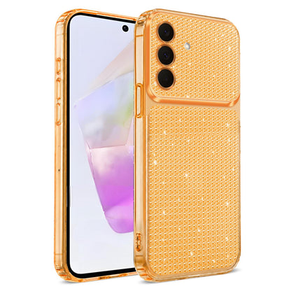 For Galaxy A27 5G / M47 5G Sparkling Diamond Glitter Airbag Phone Case - Orange - EDA009989805B