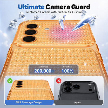 For Galaxy A27 5G / M47 5G Sparkling Diamond Glitter Airbag Phone Case - Orange - EDA009989805B