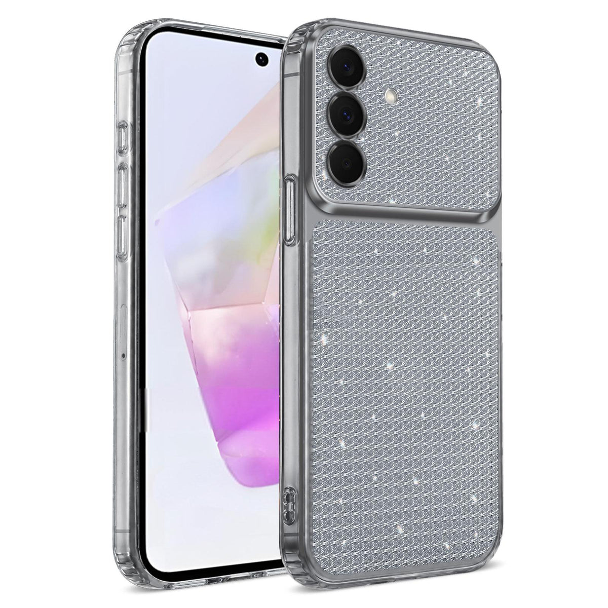For Galaxy A27 5G / M47 5G Sparkling Diamond Glitter Airbag Phone Case - Black - EDA009989805D