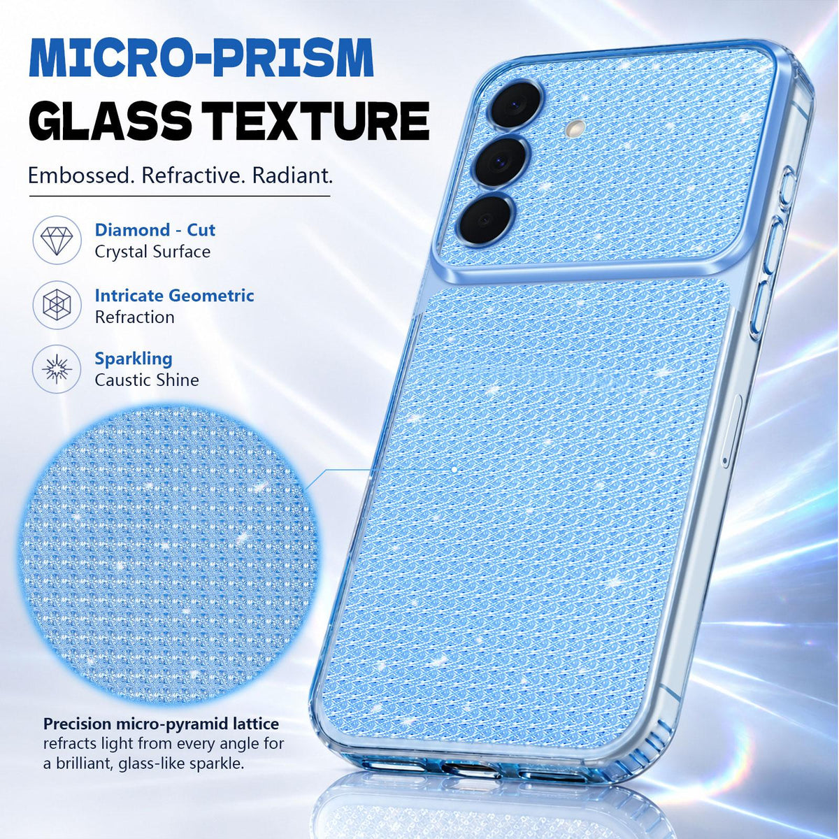 For Galaxy A27 5G / M47 5G Sparkling Diamond Glitter Airbag Phone Case - Blue - EDA009989805E