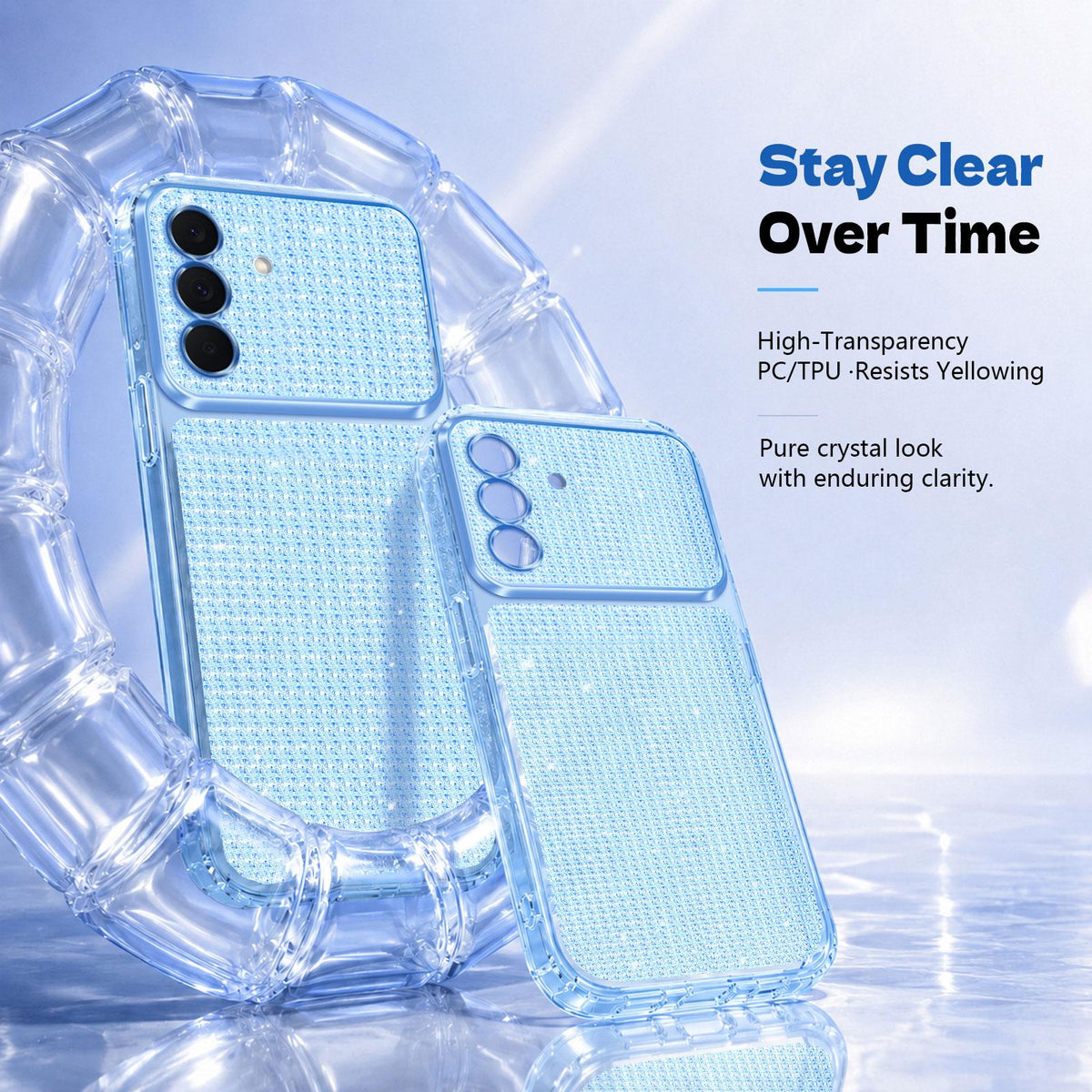 For Galaxy A27 5G / M47 5G Sparkling Diamond Glitter Airbag Phone Case - Blue - EDA009989805E