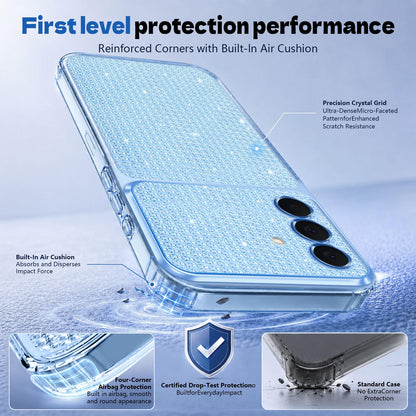 For Galaxy A27 5G / M47 5G Sparkling Diamond Glitter Airbag Phone Case - Blue - EDA009989805E