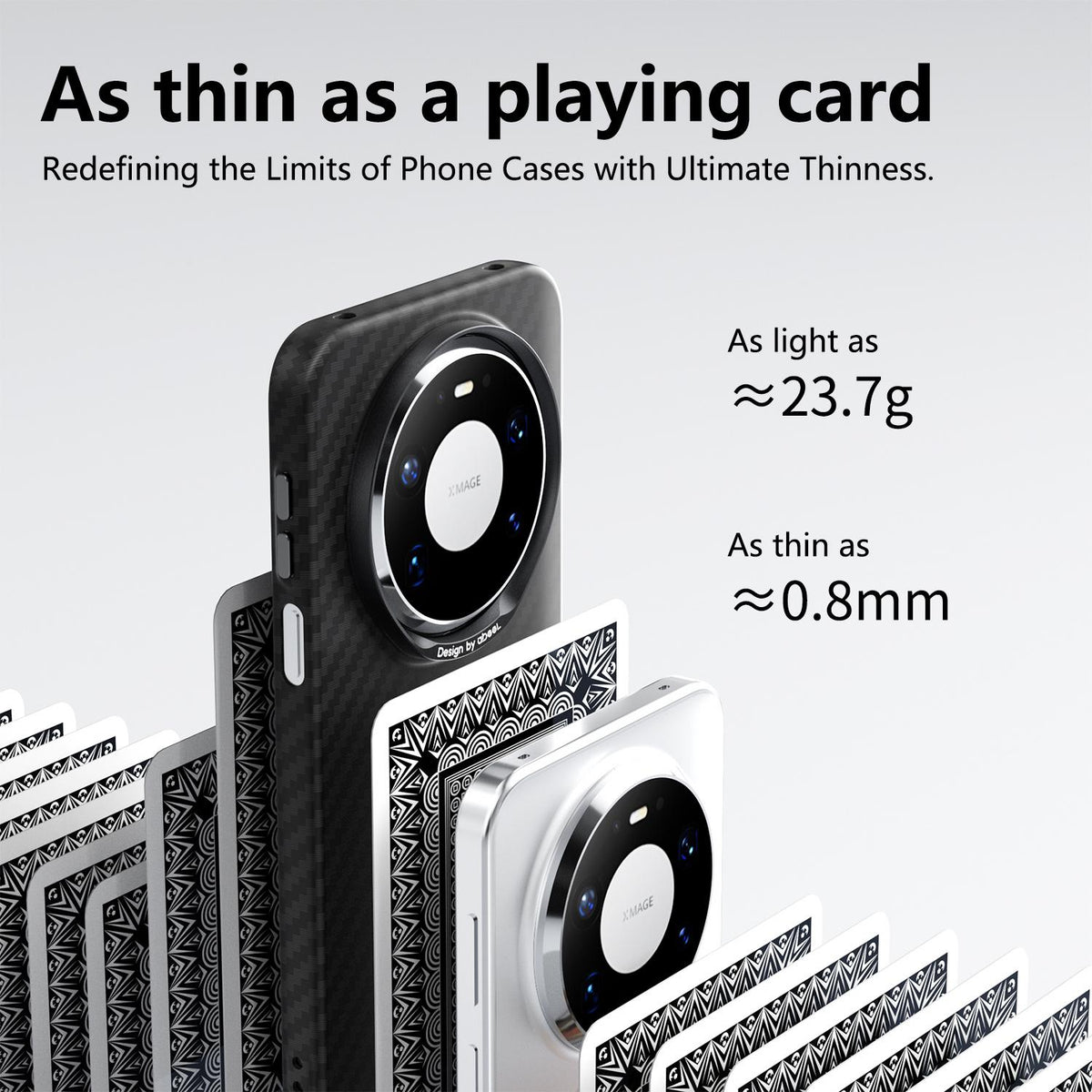 For Huawei Mate 80 Pro Max ABEEL Lightweight Zero Feel Series Lyocell Fiber Water Adhesive Magnetic Phone Case - Carbon Fiber Black - EDA009990401A