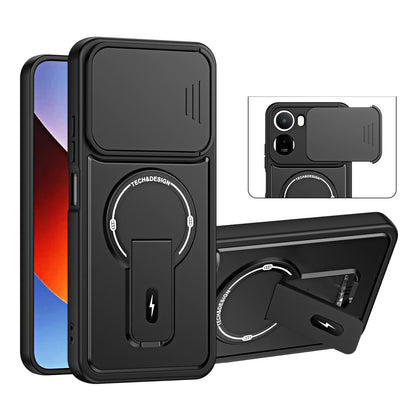 For Redmi A7 Pro 171mm / Poco C85x 5G Sliding Camshield Holder Magnetic Phone Case(Black)