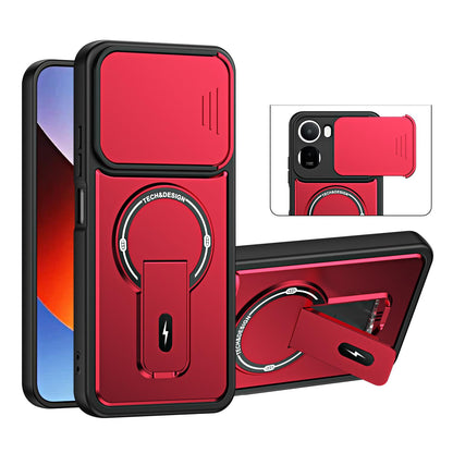For Redmi A7 Pro 171mm / Poco C85x 5G Sliding Camshield Holder Magnetic Phone Case(Red)