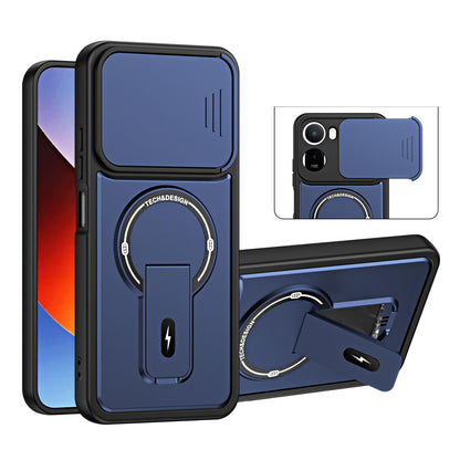 For Redmi A7 Pro 171mm / Poco C85x 5G Sliding Camshield Holder Magnetic Phone Case(Blue)
